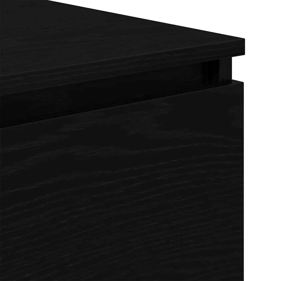 Buffet en chêne noir 60x35x76 cm bois d'ingénierie - 9