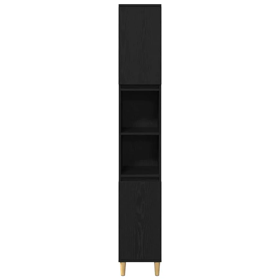 Ensemble de mobilier de salle de bain avec stockage 3 pcs Noir - 8