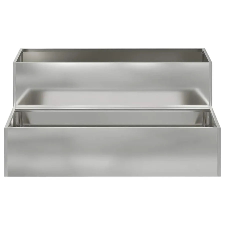 Cache-pot de jardin Argent 100 x 60 x 45 cm Acier galvanisé - 6