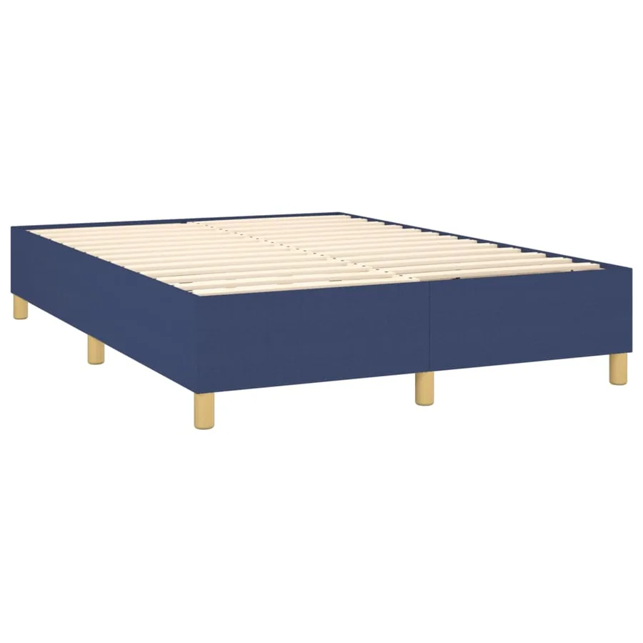 Sommier à lattes de lit avec matelas Bleu 140x190 cm Tissu - 4