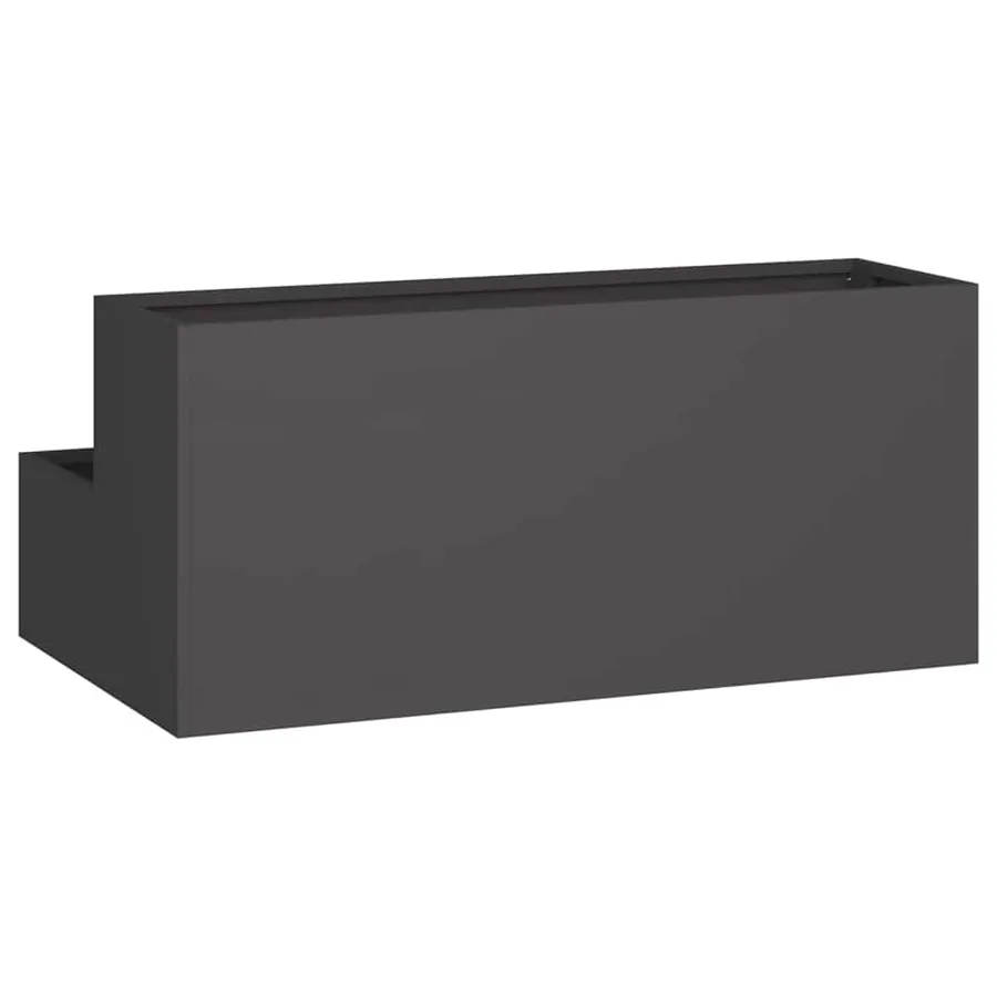 Cache-pot de jardin Noir 100 x 60 x 45 cm Acier laminé à froid - 5