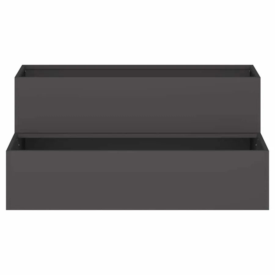 Cache-pot de jardin Noir 100 x 60 x 45 cm Acier laminé à froid - 6