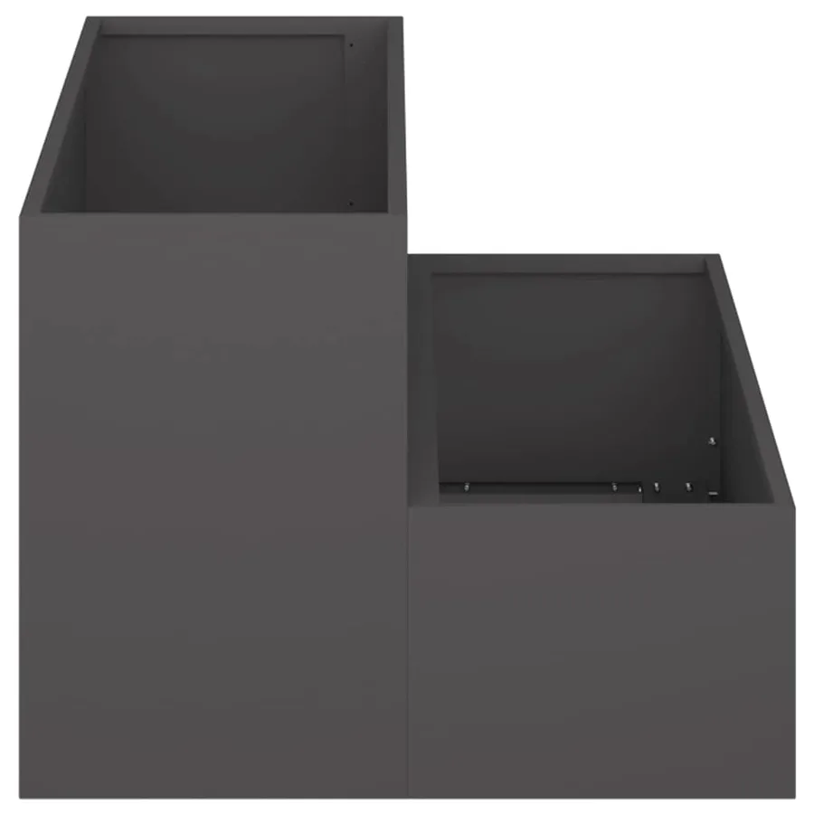 Cache-pot de jardin Noir 100 x 60 x 45 cm Acier laminé à froid - 7
