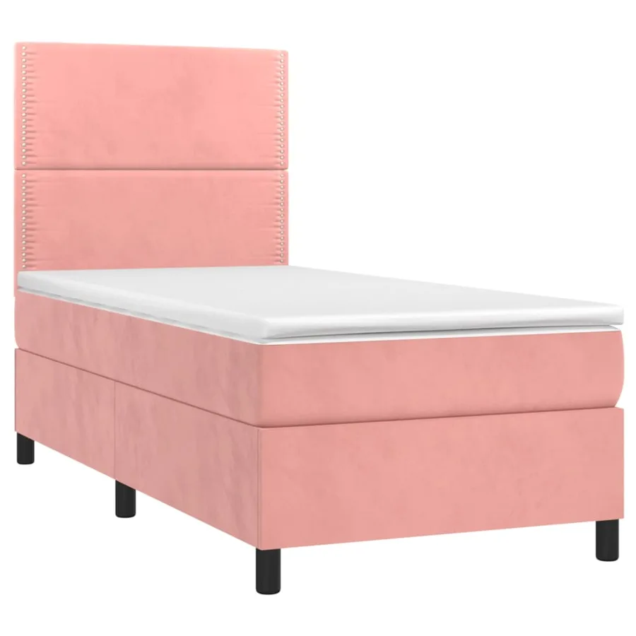 Sommier à lattes de lit avec matelas Rose 90x190 cm Velours - 3