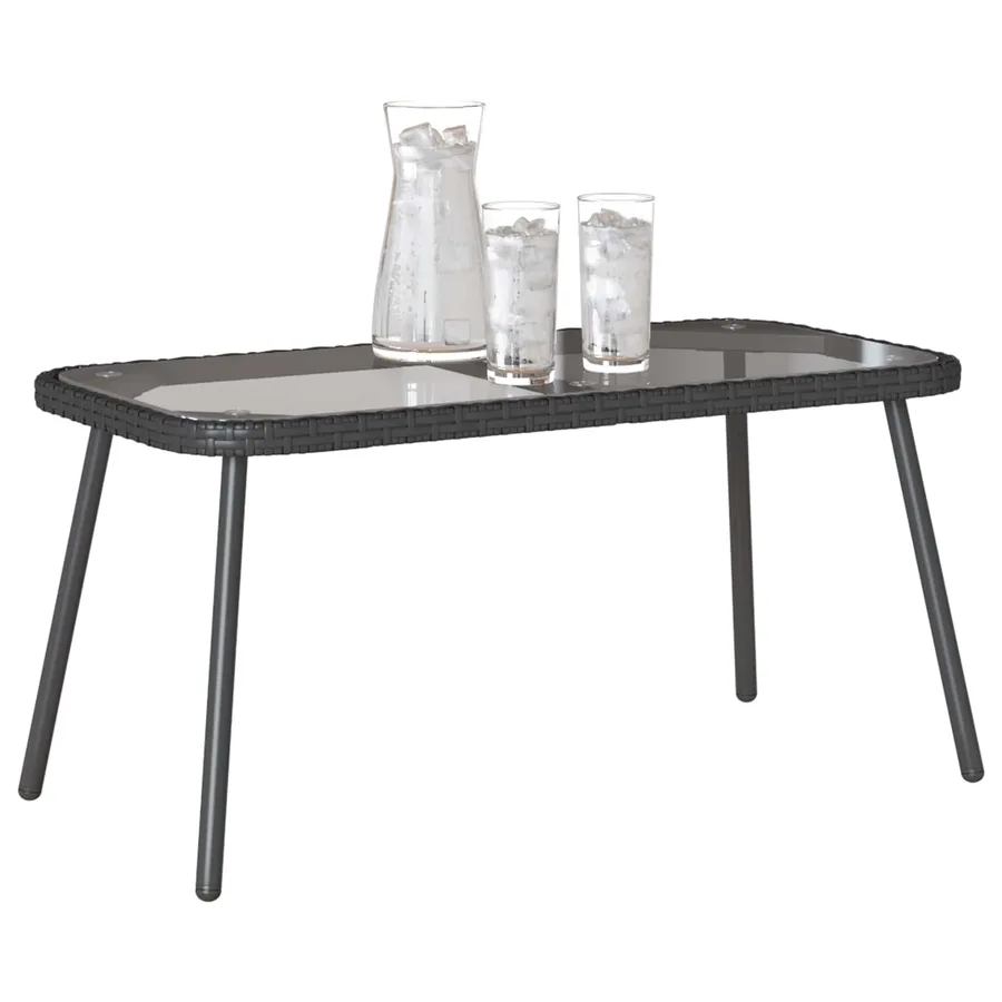 Table basse Noir 90 x 45 x 43 cm polyrotin - 2