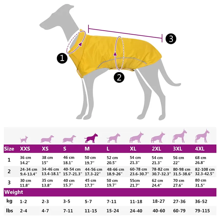 Imperméable pour chien avec bandes réfléchissantes en polyester jaune taille M - 13