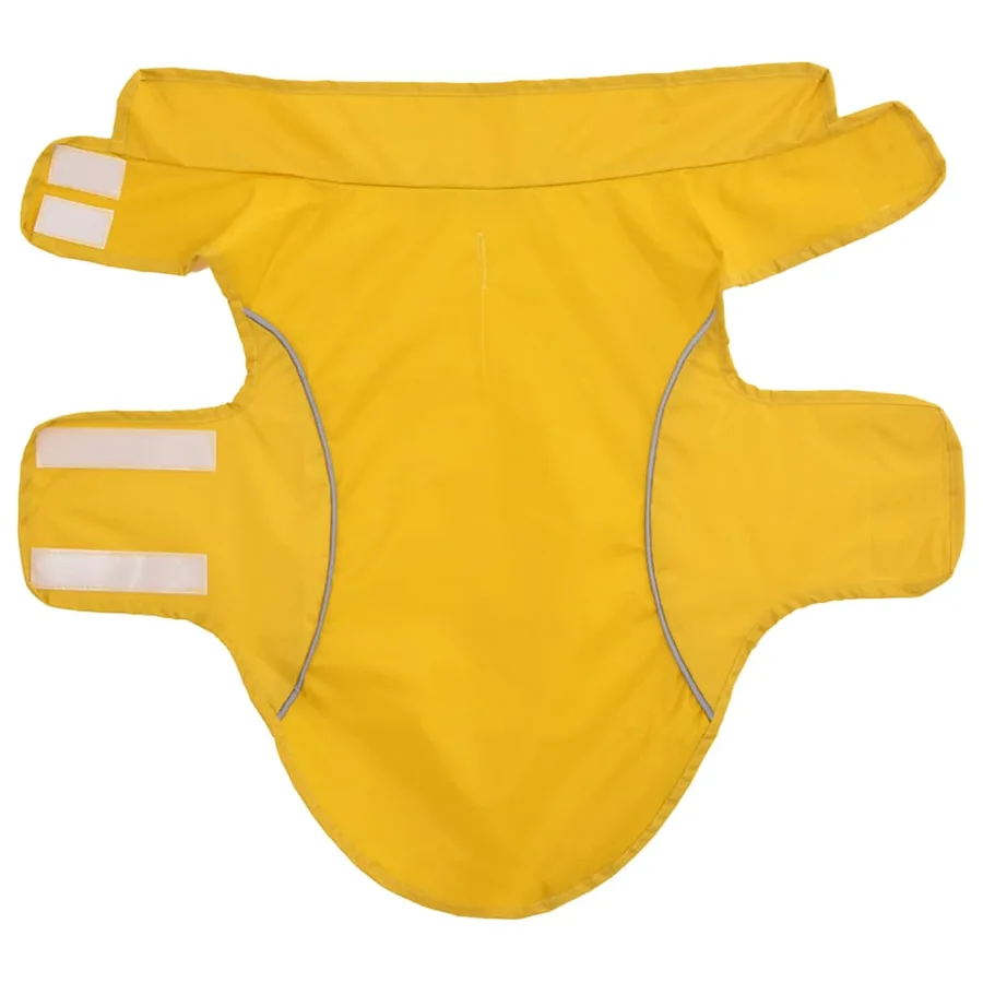 Imperméable pour chien avec bandes réfléchissantes en polyester jaune taille M - 4