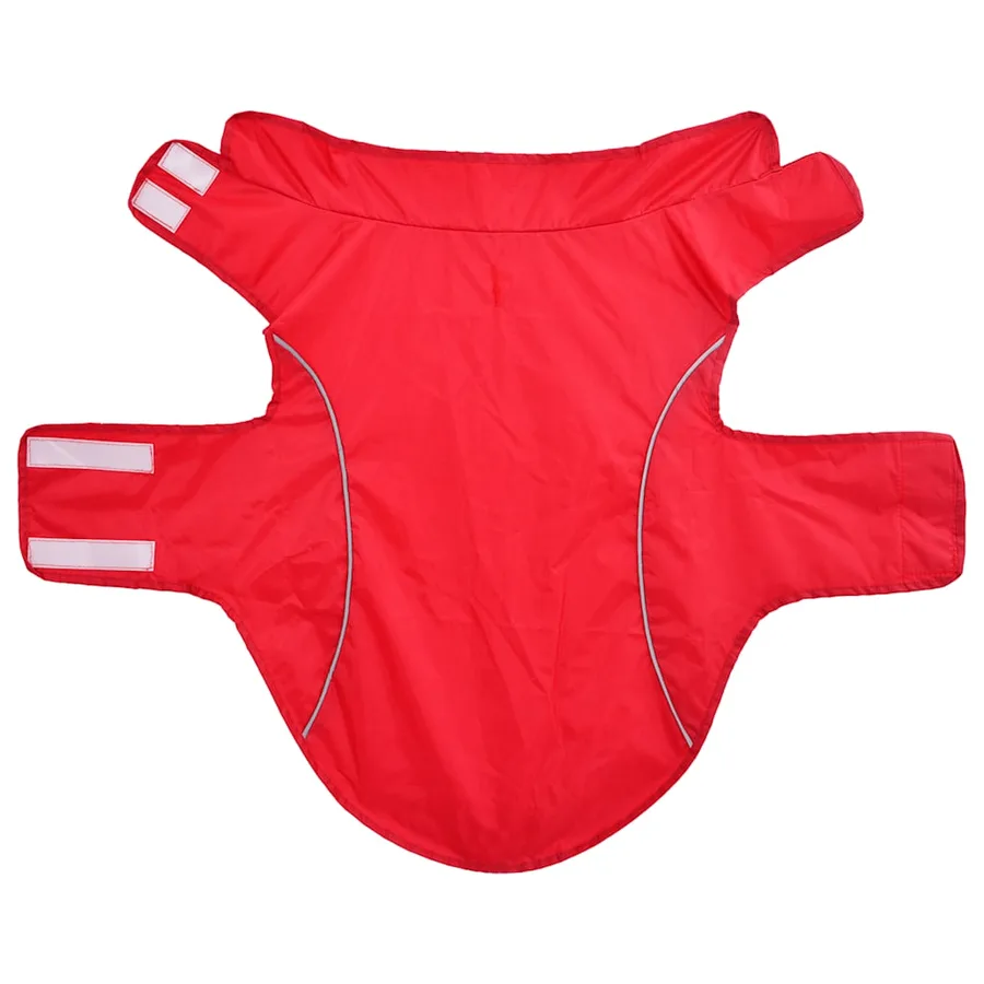 Imperméable pour chien avec bandes réfléchissantes en polyester rouge taille 2XL - 4