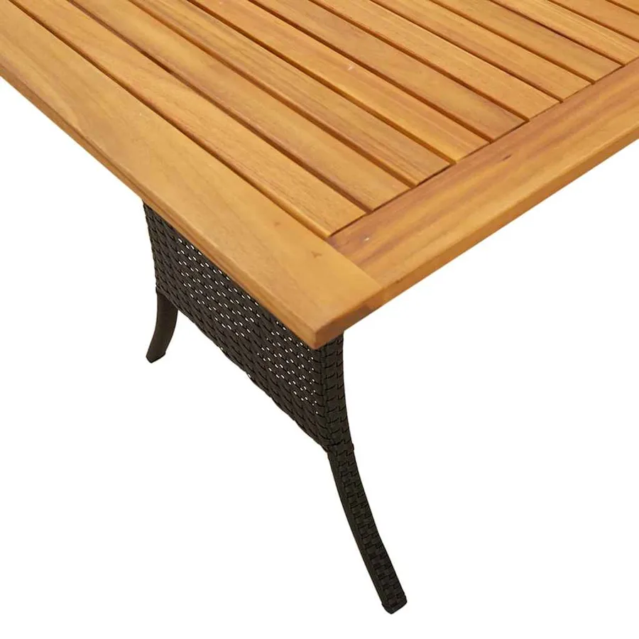 Ensemble de canapé de jardin 6 pcs avec coussins noir résine tressée - 10