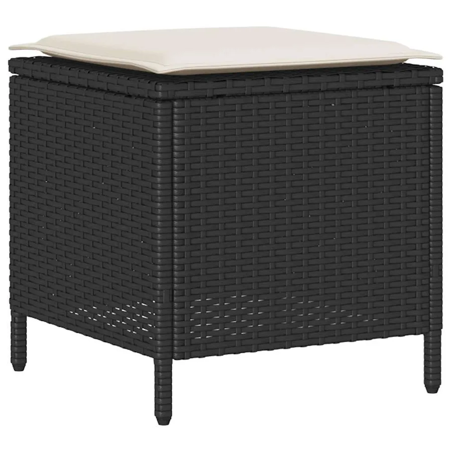 Ensemble de canapé de jardin 6 pcs avec coussins noir résine tressée - 8
