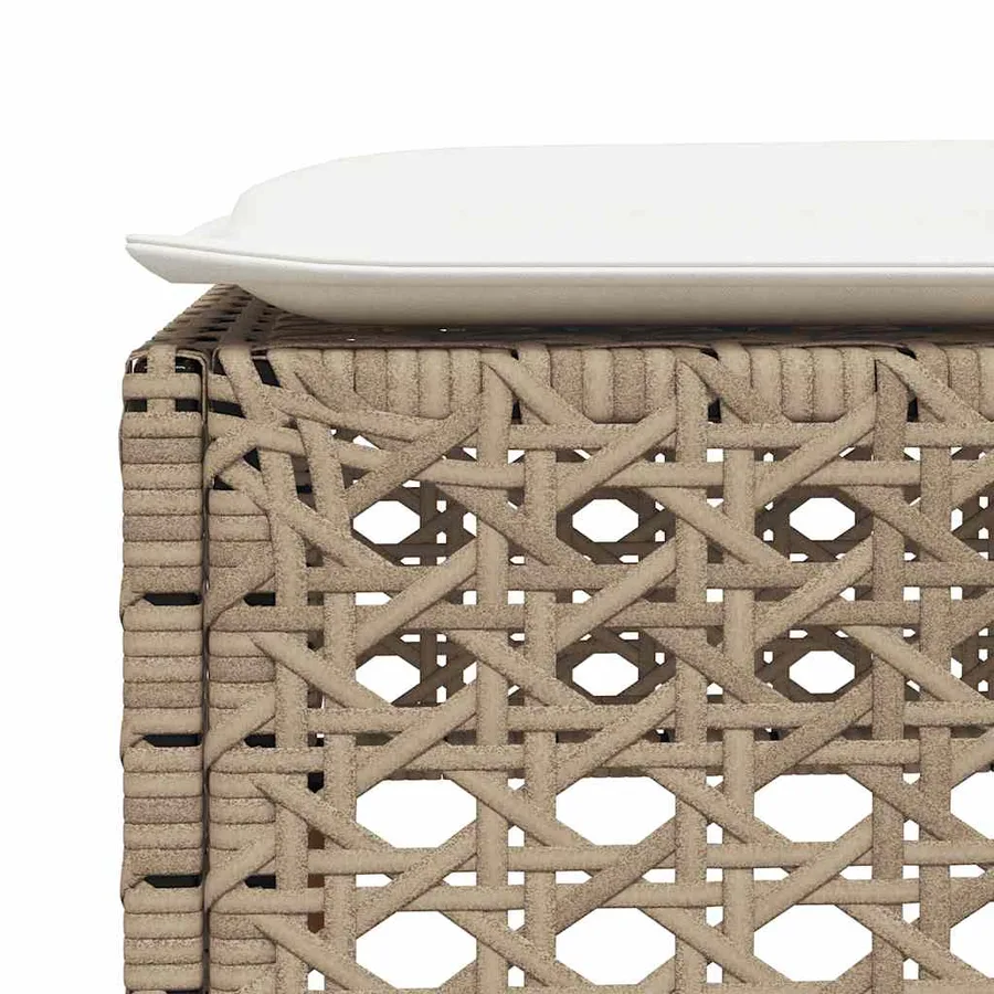 Salon de jardin avec coussins 8 pcs beige résine tressée - 8