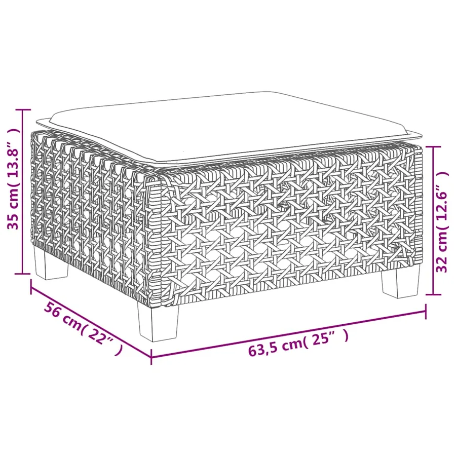 Salon de jardin avec coussins 6 pcs beige résine tressée - 14