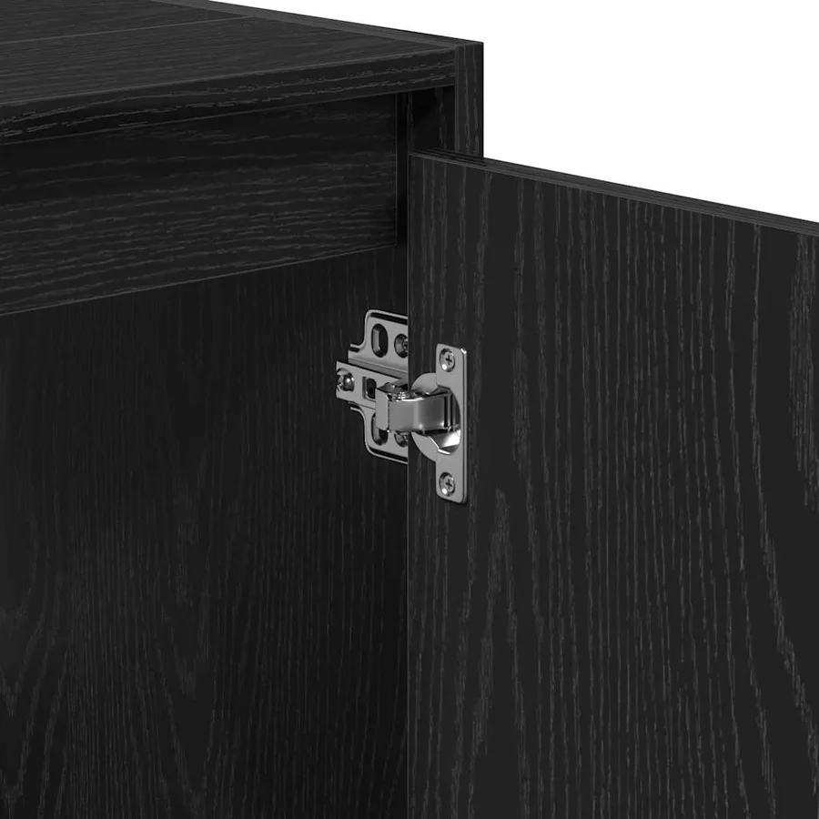 Cabinet de salle de bain avec porte Chêne noir 60 x 33 x 60 cm - 8