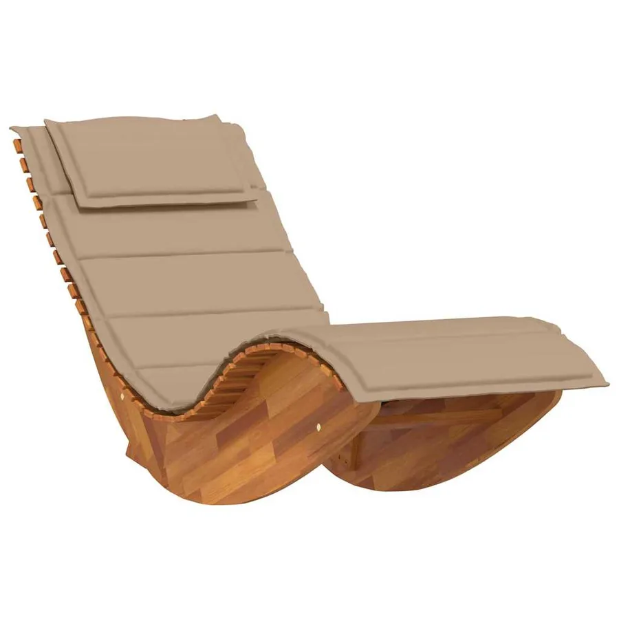 Transat avec coussin 2 pcs Marron Bois d'Acacia Massif - 4