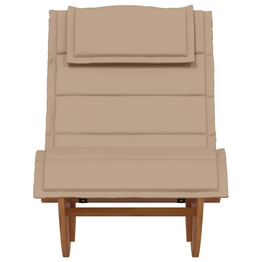 Transat avec coussin 2 pcs Marron Bois d'Acacia Massif - 5