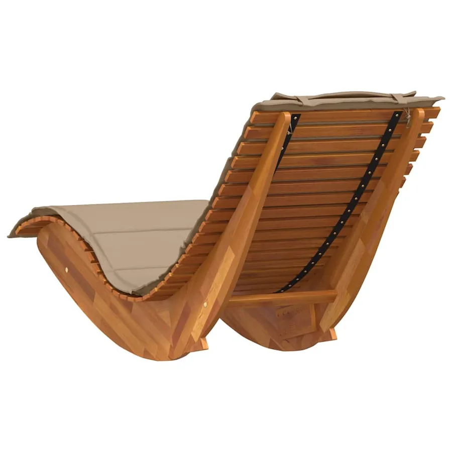 Transat avec coussin 2 pcs Marron Bois d'Acacia Massif - 7
