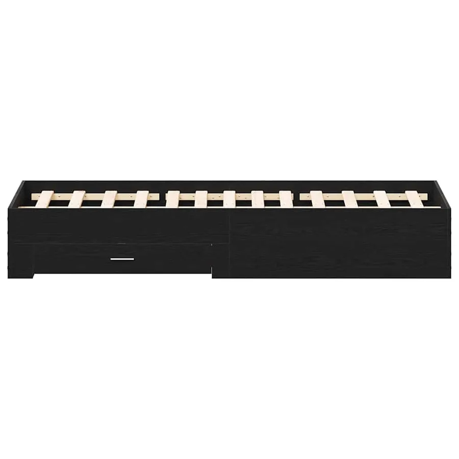 Cadre de lit Chêne noir 135 x 190 cm Bois d'ingénierie - 6
