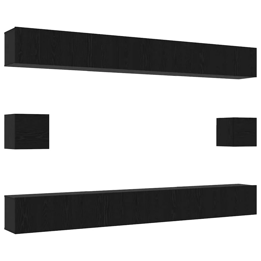 Ensemble meuble TV 8 pcs Chêne noir Bois d'ingénierie - 2