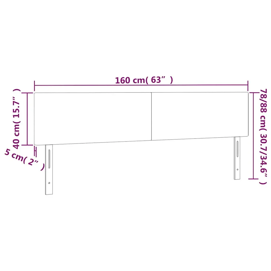 Tête de lit à LED Vert foncé 160x5x78/88 cm Velours - 7