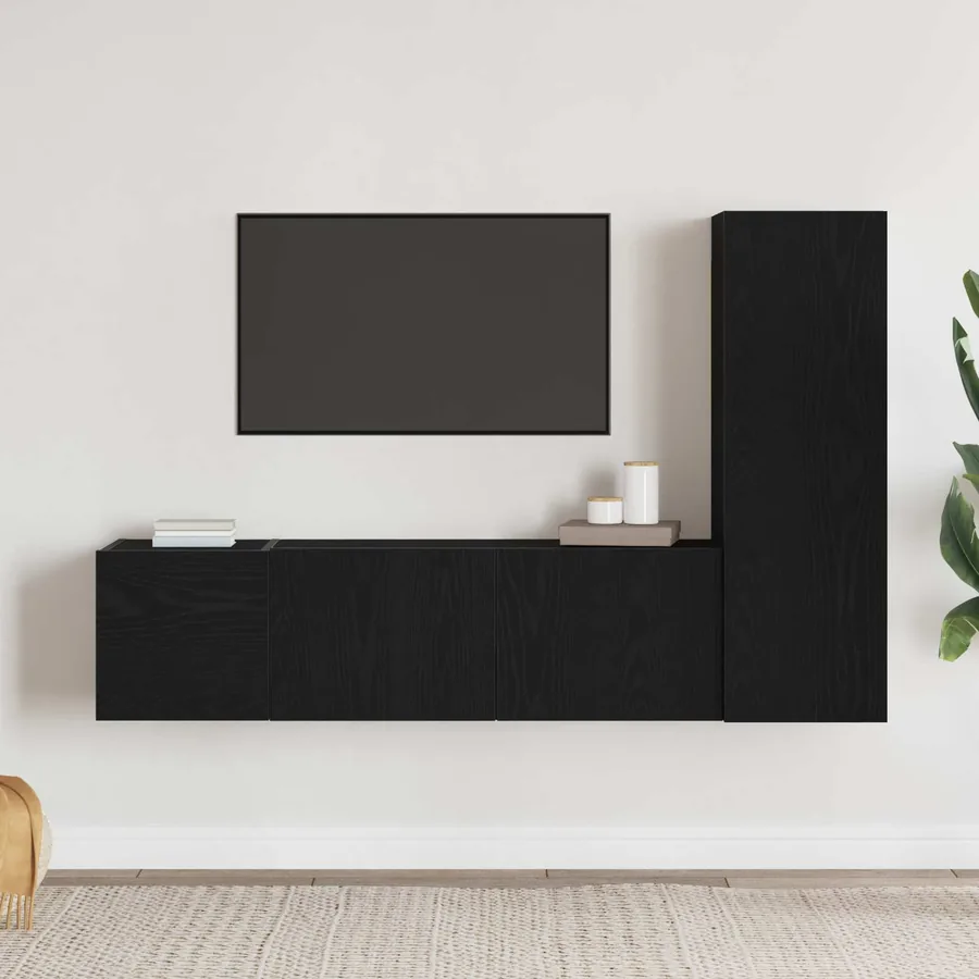 Ensemble meuble TV 3 pcs Chêne noir 130,5 x 30 x 140 cm