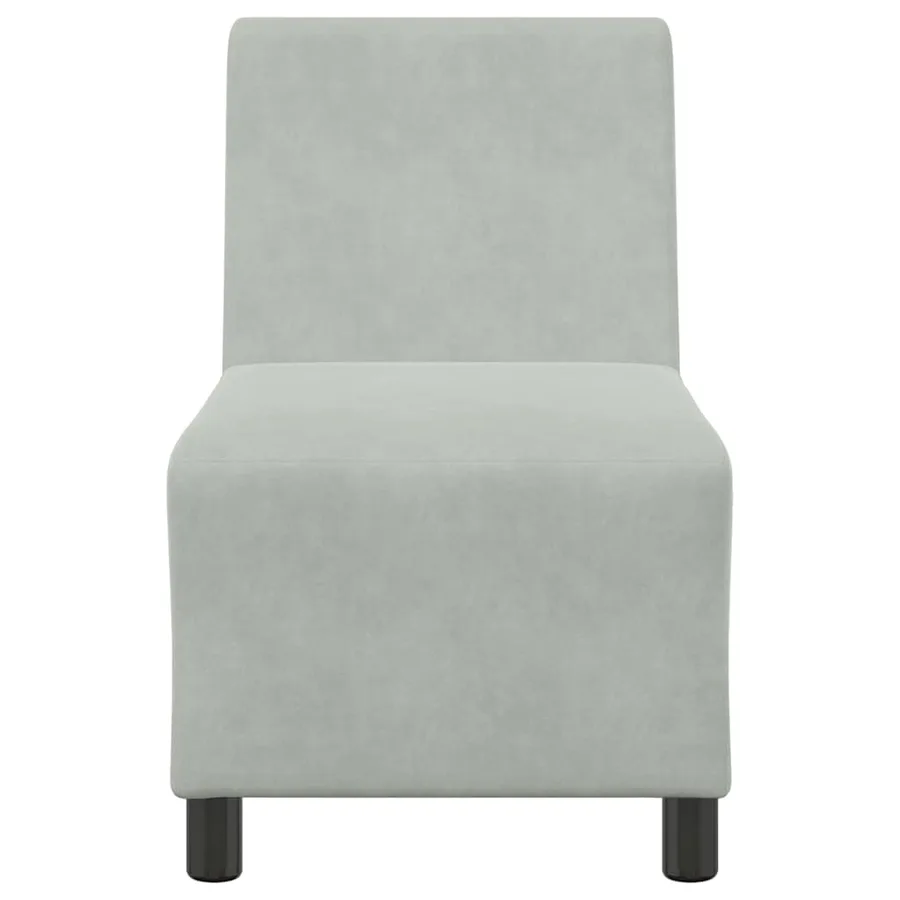 Canapé modulaire sans accoudoirs Gris clair 55 cm Velours - 4