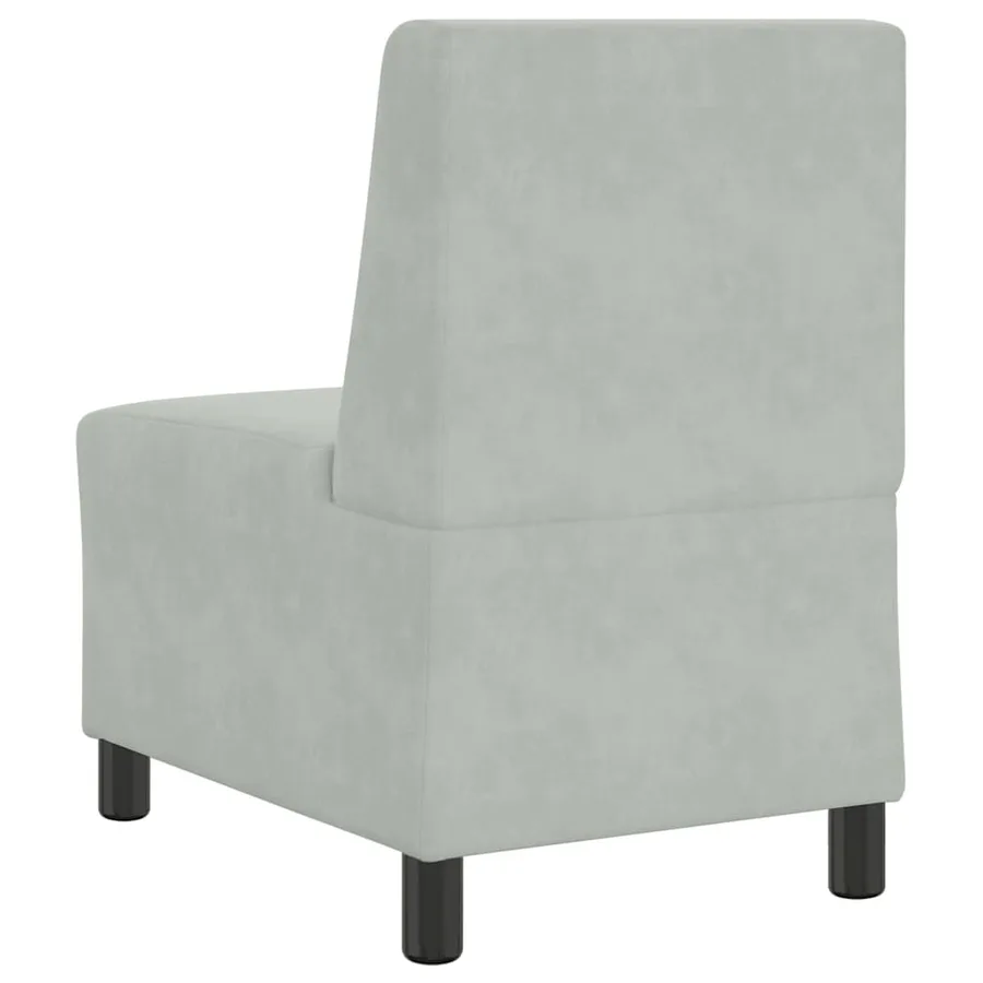 Canapé modulaire sans accoudoirs Gris clair 55 cm Velours - 5