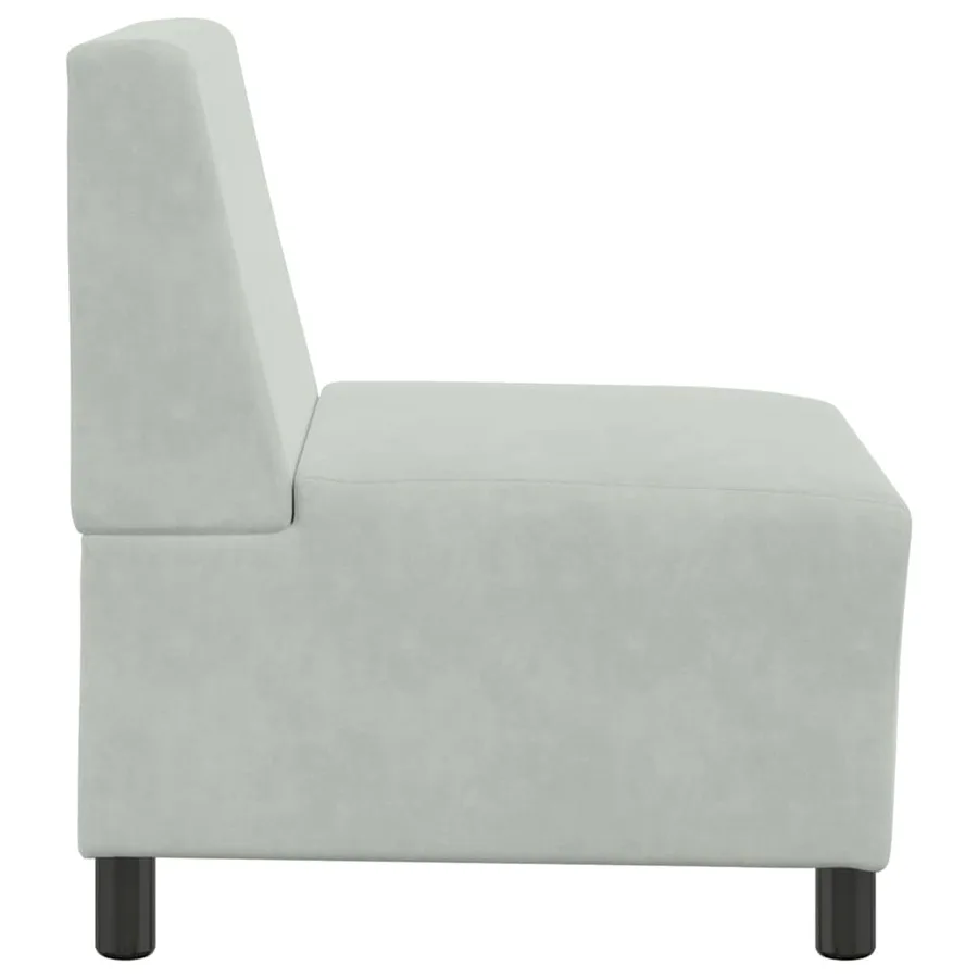 Canapé modulaire sans accoudoirs Gris clair 55 cm Velours - 6
