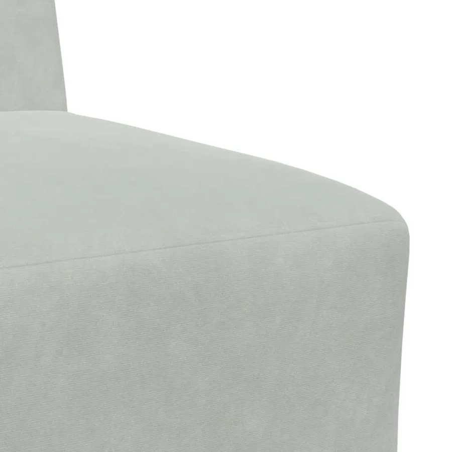 Canapé modulaire sans accoudoirs Gris clair 55 cm Velours - 7