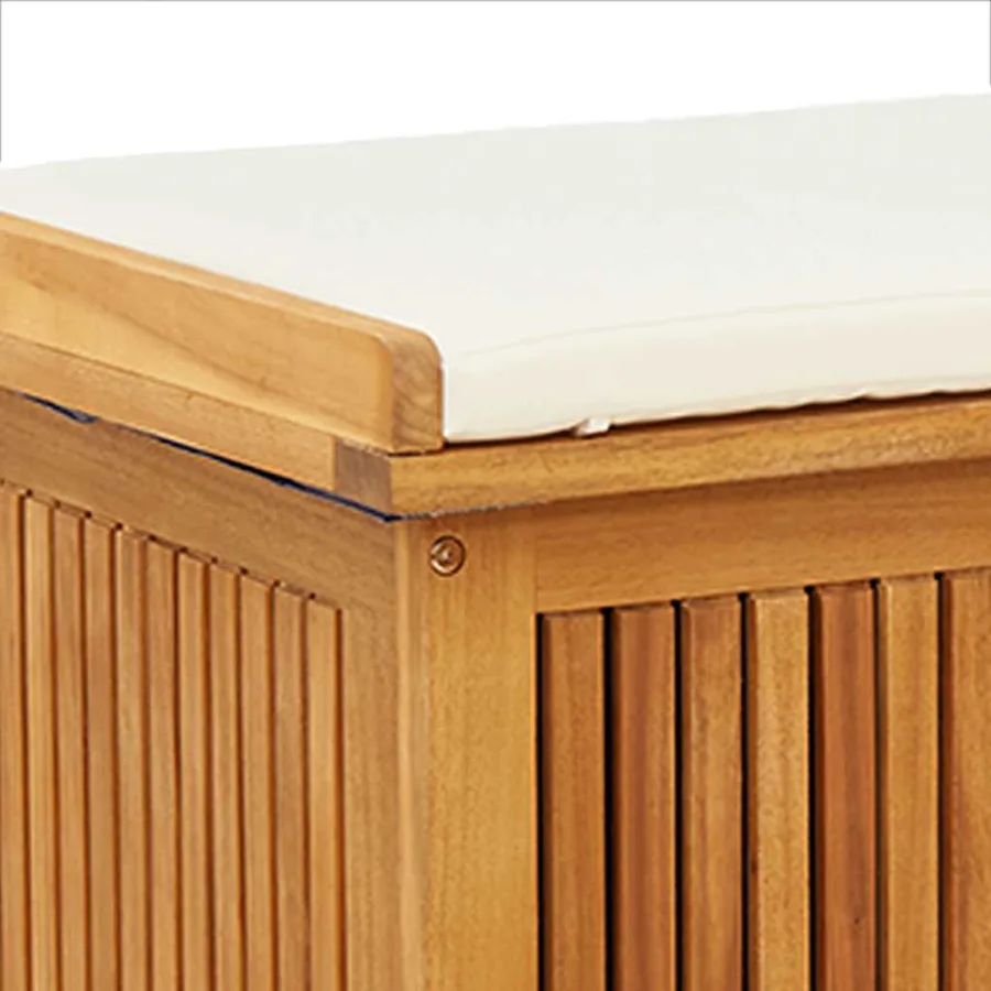 Boîte à coussins d'extérieur 113x50x60,5cm bois massif d'acacia - 9