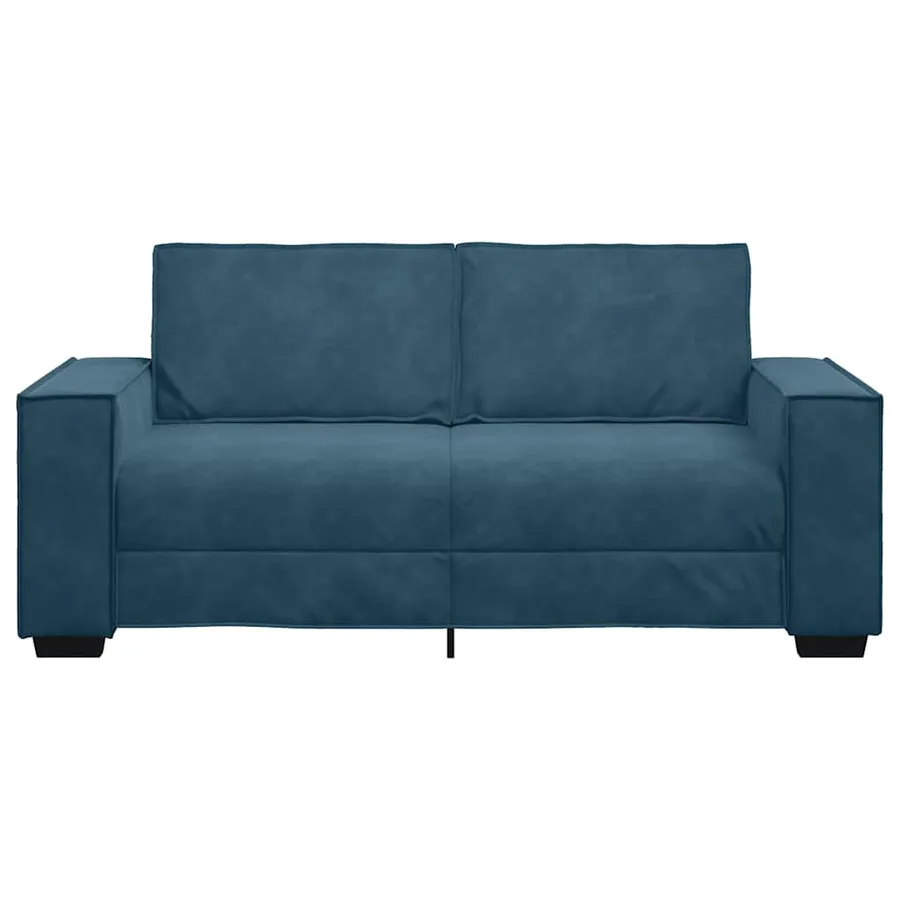 Canapé 2 places bleu velours 180x78x84 cm - 4