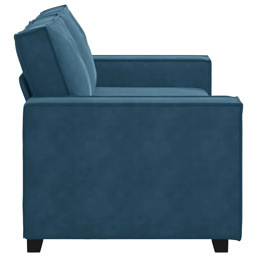 Canapé 2 places bleu velours 180x78x84 cm - 5