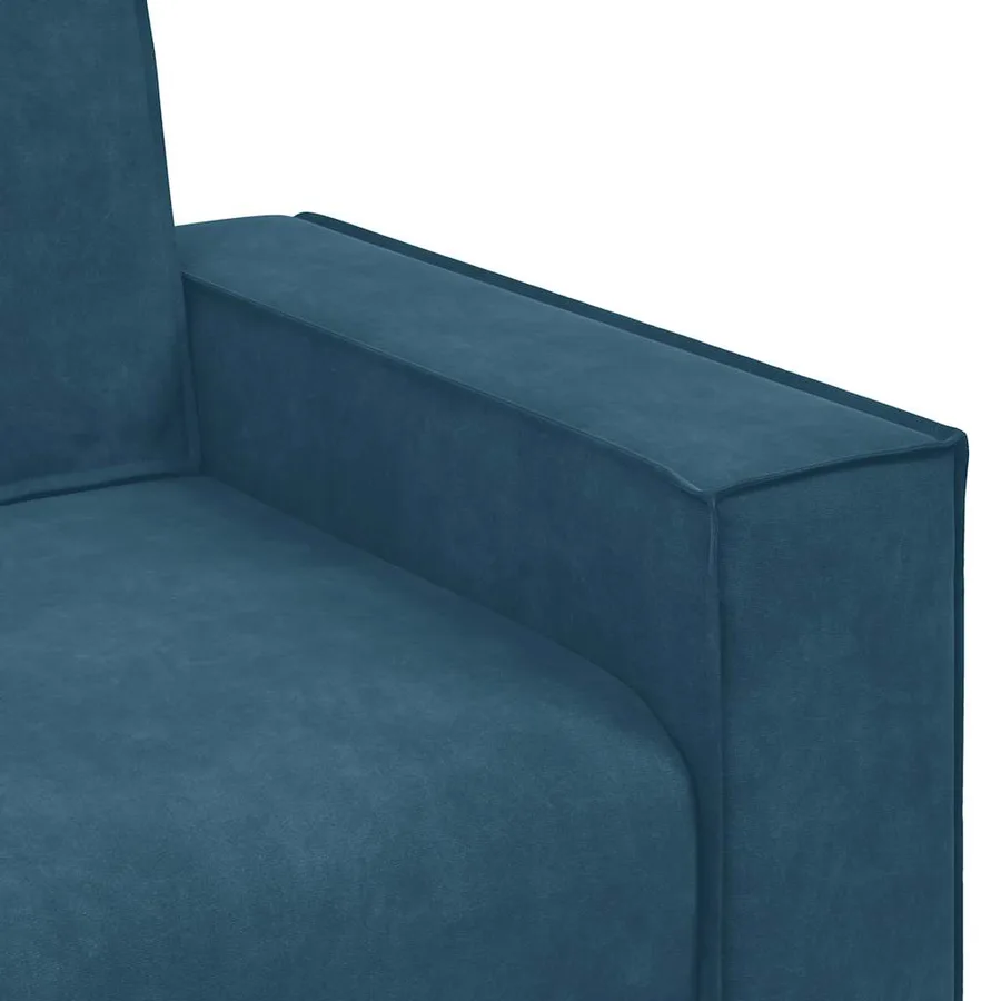 Canapé 2 places bleu velours 180x78x84 cm - 7