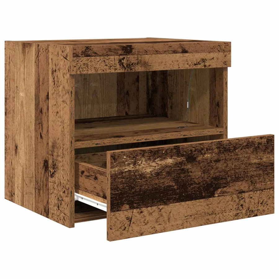 Cabinet de chevet Bois ancien 50 x 40 x 45 cm Bois d'ingénierie - 5
