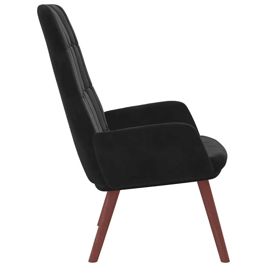 Fauteuil relaxant velours noir - 4