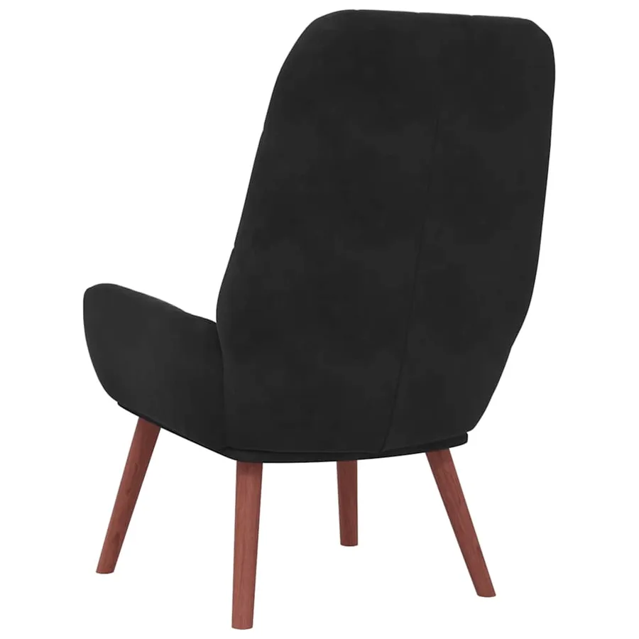 Fauteuil relaxant velours noir - 5