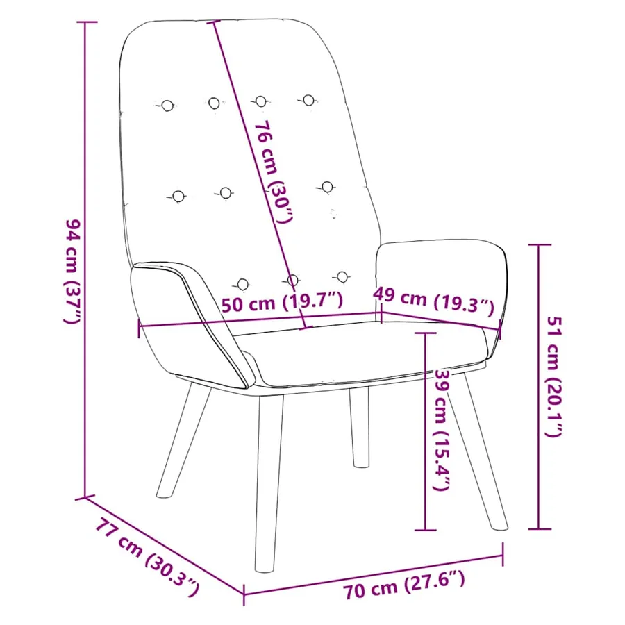 Fauteuil relaxant velours noir - 8