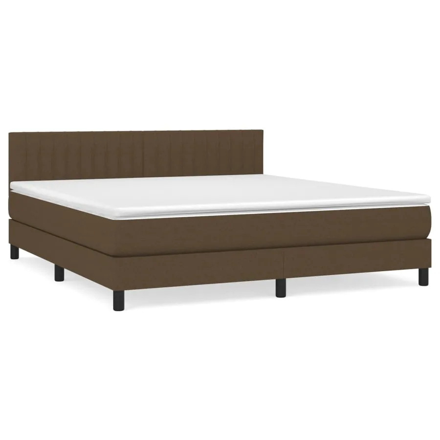 Sommier à lattes de lit avec matelas Marron foncé 180x200 cm - 2