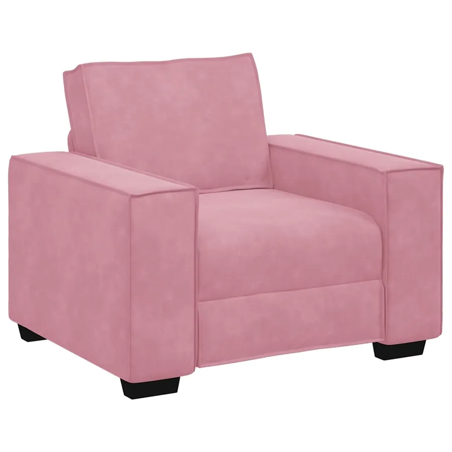 Fauteuil canapé rose 100x78x84 cm velours - 2