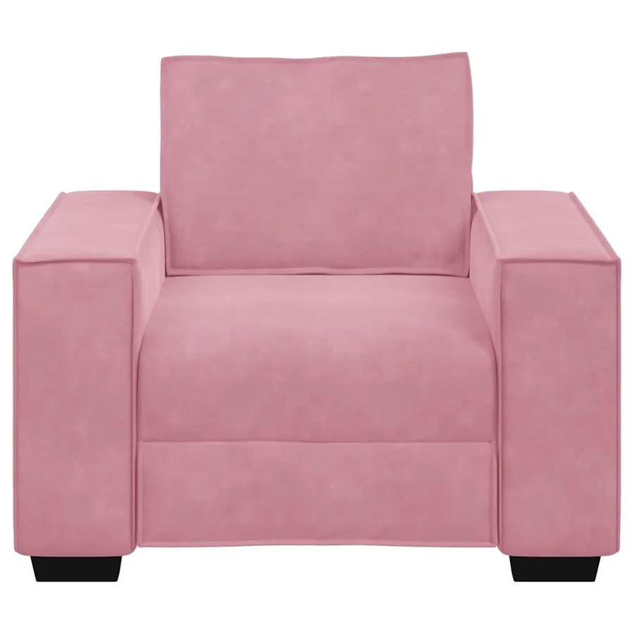 Fauteuil canapé rose 100x78x84 cm velours - 4