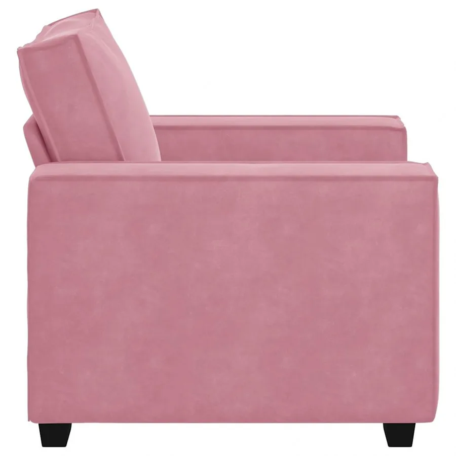 Fauteuil canapé rose 100x78x84 cm velours - 5