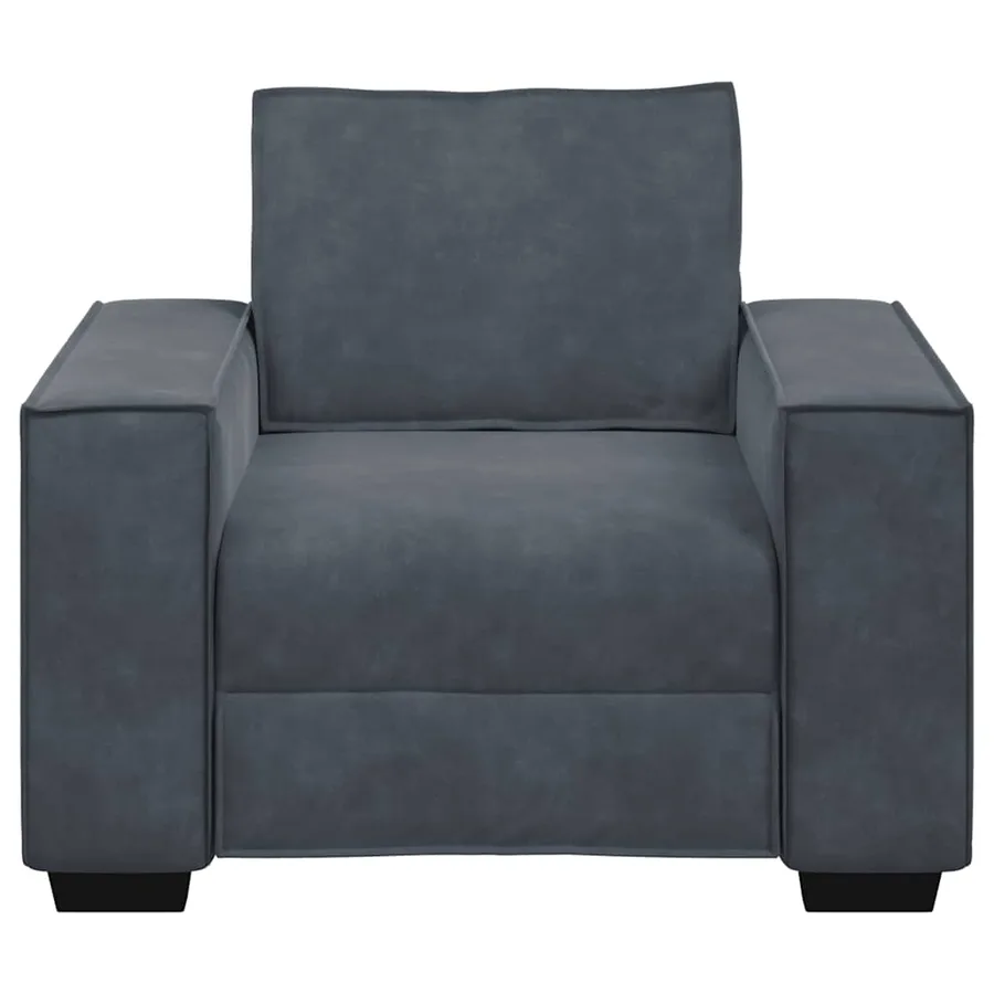 Fauteuil gris foncé 100x78x84 cm velours - 4