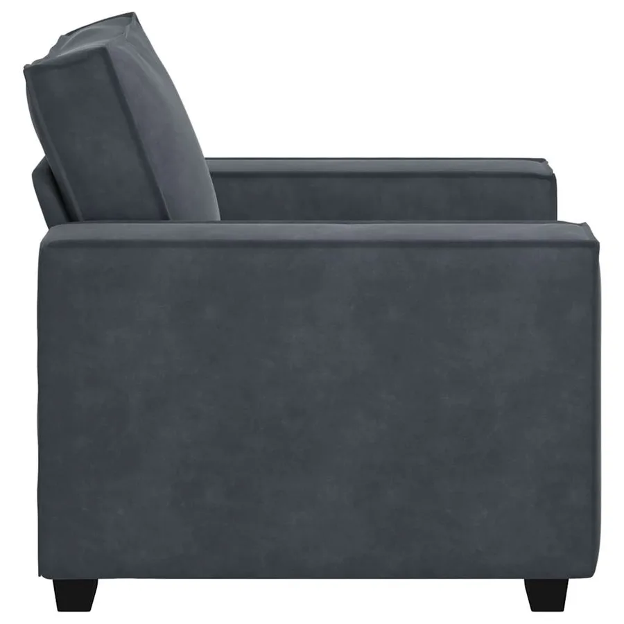 Fauteuil gris foncé 100x78x84 cm velours - 5