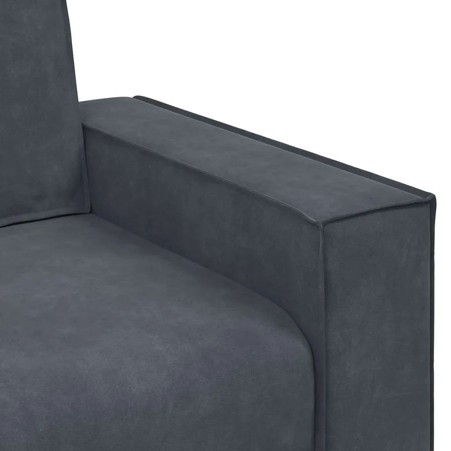 Fauteuil gris foncé 100x78x84 cm velours - 7