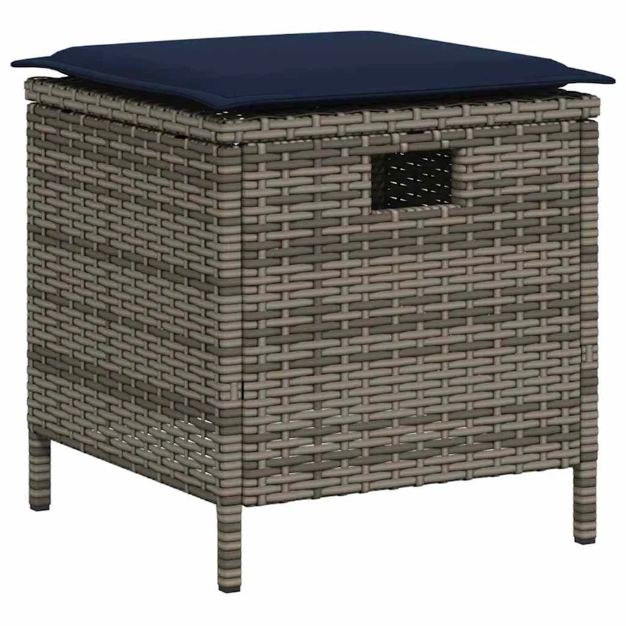 Ensemble de canapé de jardin 6 pcs avec coussins en forme de L gris résine tressée - 5