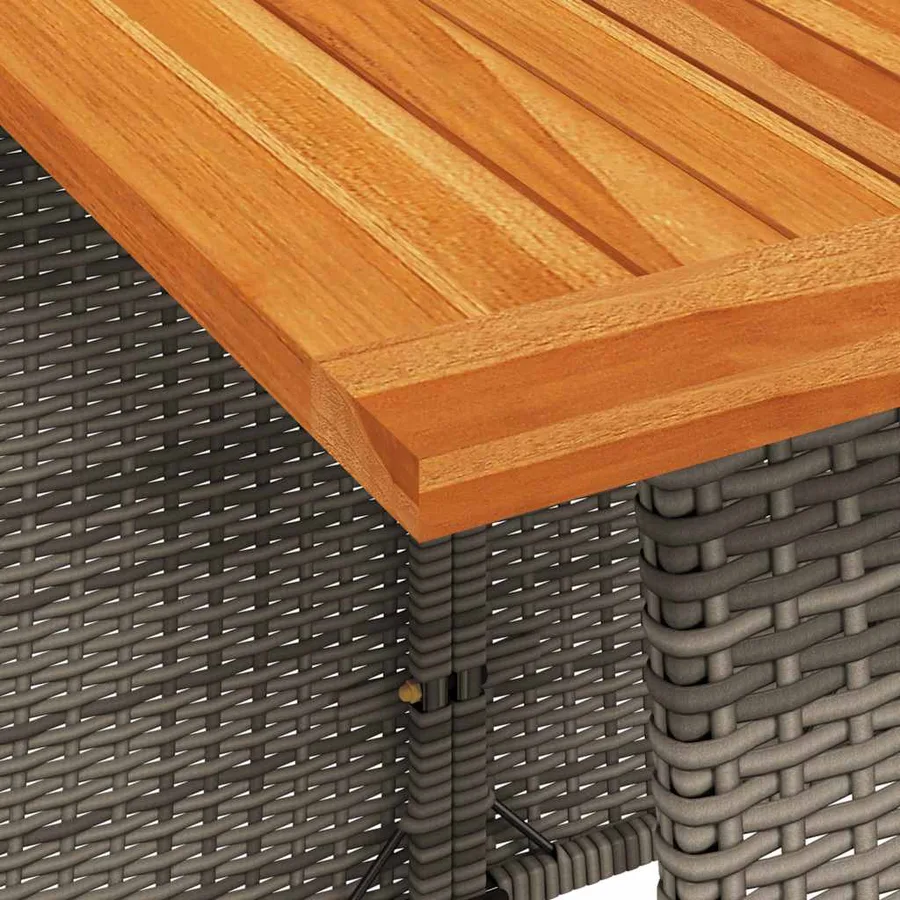 Ensemble de canapé de jardin 6 pcs avec coussins en forme de L gris résine tressée - 8