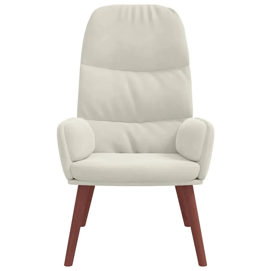 Fauteuil relaxant velours blanc crème - 3