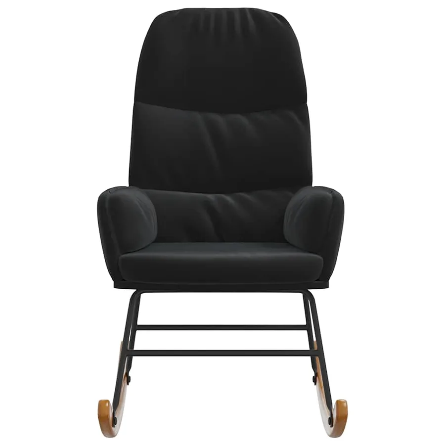 Fauteuil à bascule velours noir - 3