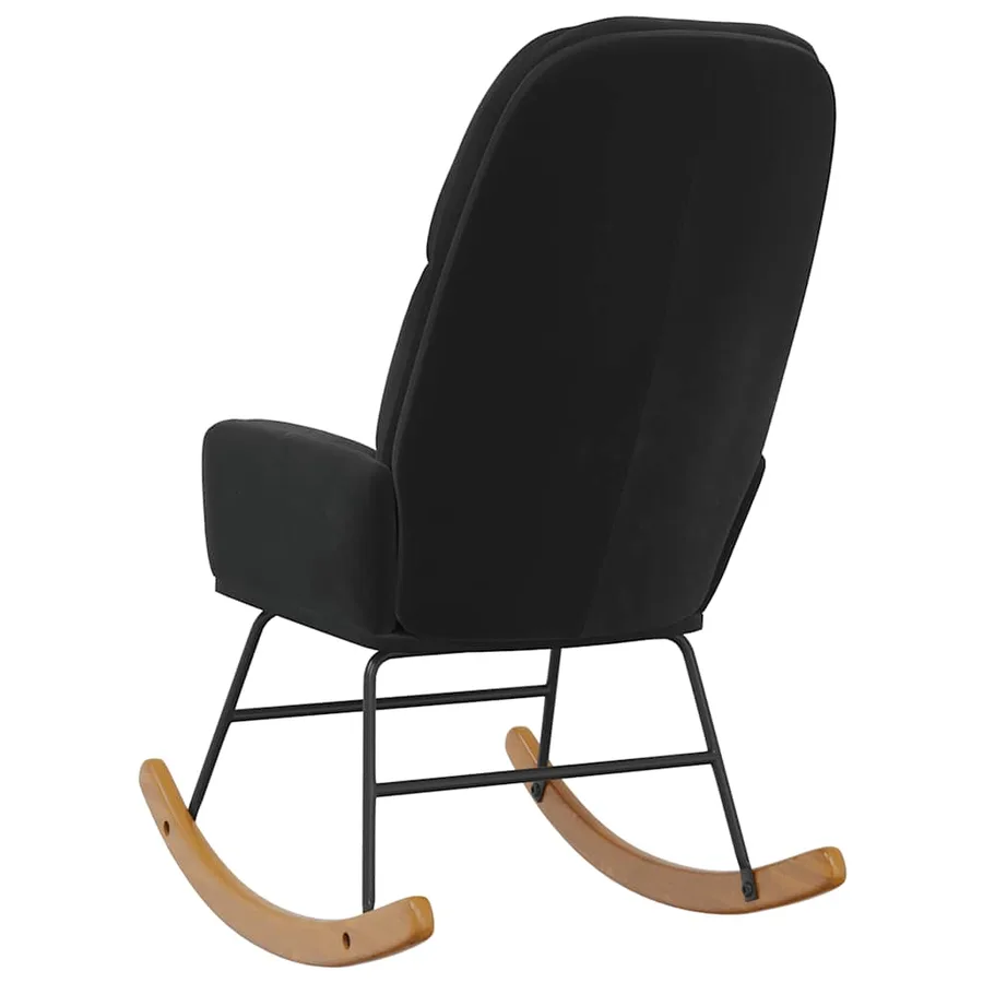 Fauteuil à bascule velours noir - 5