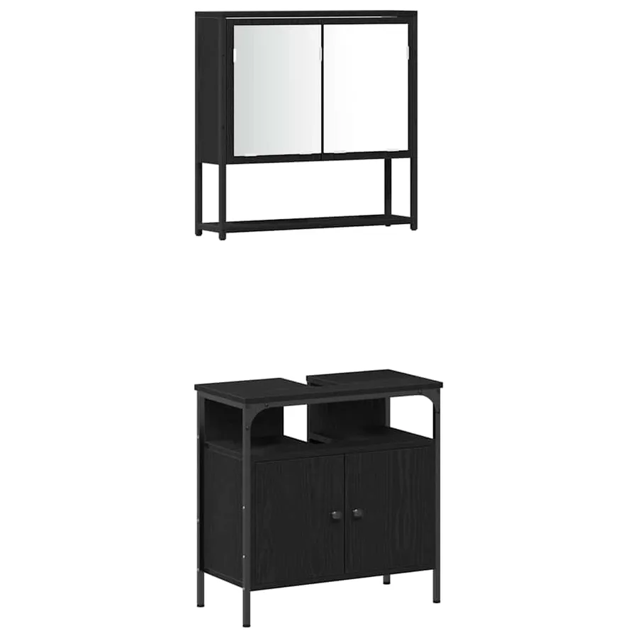 Ensemble de mobilier de salle de bain 4 pcs Chêne noir - 6