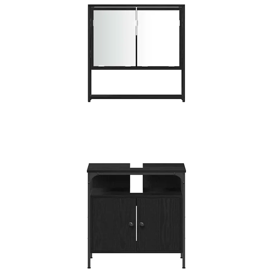 Ensemble de mobilier de salle de bain 4 pcs Chêne noir - 9